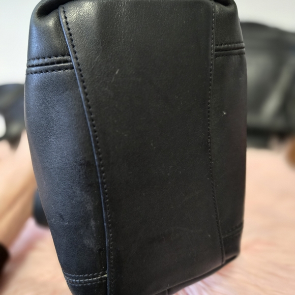 Coach Black Leather Tote with Charm - Picture 8 of 11